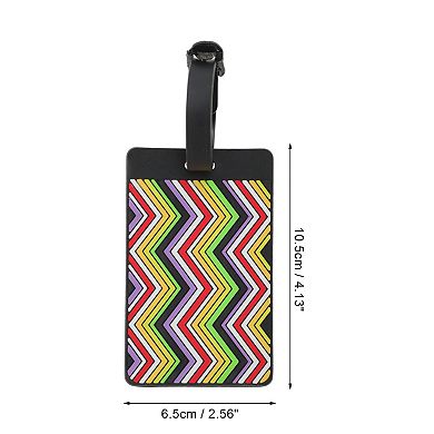 1 Pc Wave Stripe Pattern Luggage Tag for Travel Black