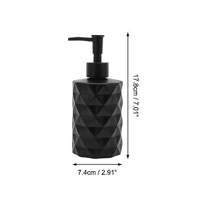 Round Bottom Diamond Pattern Soap Dispenser 13.53oz Black 1 Pc