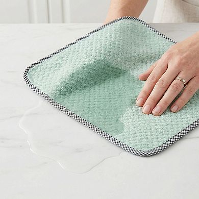 3 Pack Microfiber Super Absorbent Hand Towels with Hanging Loop, Lint-Free Reusable Cloths 10" x 10"