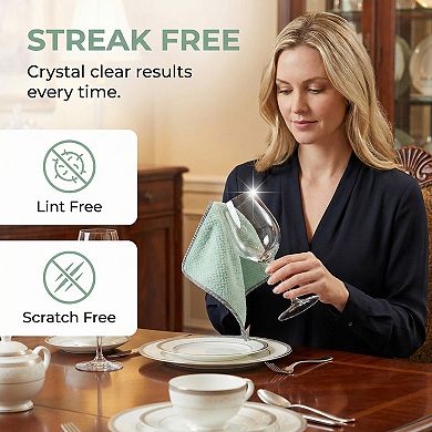 3 Pack Microfiber Super Absorbent Hand Towels with Hanging Loop, Lint-Free Reusable Cloths 10" x 10"