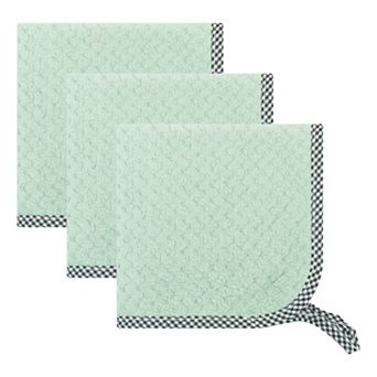 3 Pack Microfiber Super Absorbent Hand Towels with Hanging Loop, Lint-Free Reusable Cloths 10" x 10"