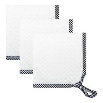 3 Pack Microfiber Super Absorbent Hand Towels with Hanging Loop, Lint-Free Reusable Cloths 10" x 10"