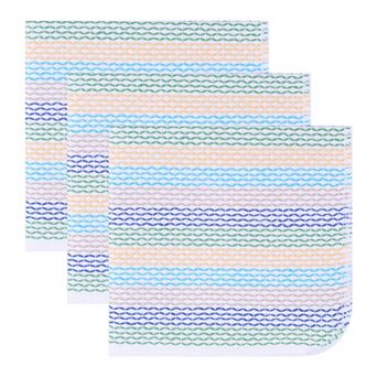3 Pack Striped Super Absorbent Dish Cloths, Lint-Free Reusable Kitchen Towels for Cleaning 14" x 14"