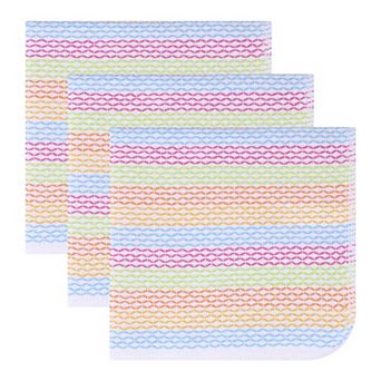 3 Pack Striped Super Absorbent Dish Cloths, Lint-Free Reusable Kitchen Towels for Cleaning 14" x 14"