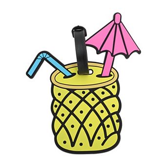 1 pc Vacation Pineapple Cup Luggage Tag for Travelling Yellow