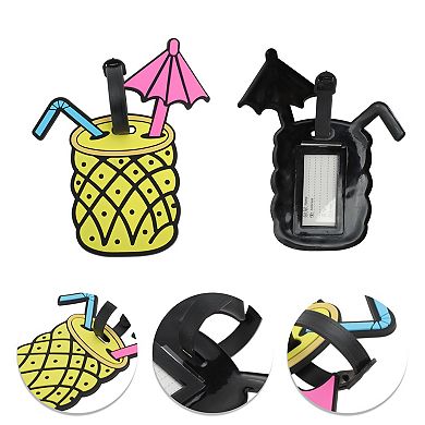 1 Pc Vacation Pineapple Cup Luggage Tag for Travelling Yellow