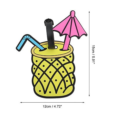 1 Pc Vacation Pineapple Cup Luggage Tag for Travelling Yellow