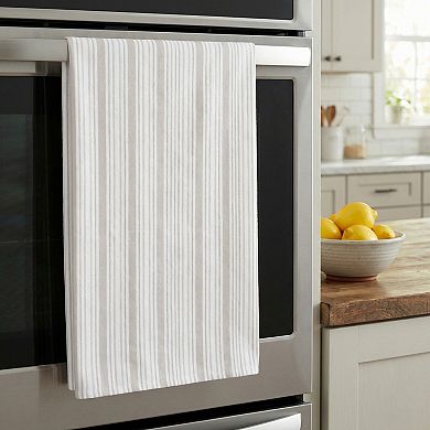 2 Pack Striped Cotton Kitchen Towels Reusable Machine Washable Hand Towels for Cooking 26" x 18"