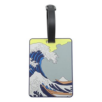 1 pc Square Waves Luggage Tag for Travelling Bluish Grey