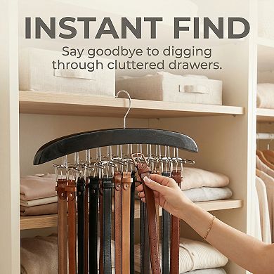 2 Pcs Hangers Wood Tank Top Hanger for Closet Organizer Space Saving Storage for Ties 15.75x5.71Inch