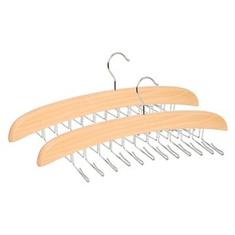 2 pc Hangers Wood Tank Top Hanger for Closet Organizer Space Saving Storage for Ties 15.75x5.71Inch