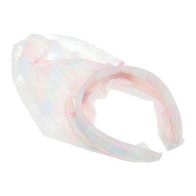 Colorblock Triangle Headband for Women White Blue 1 Pc