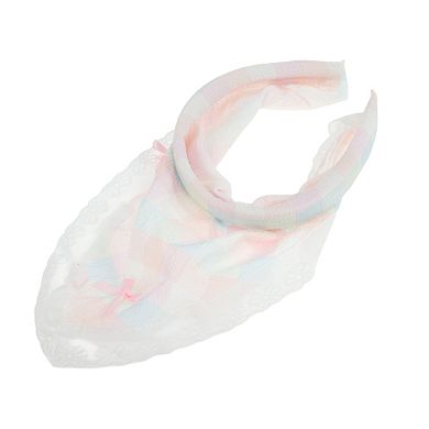 Colorblock Triangle Headband for Women White Blue 1 Pc
