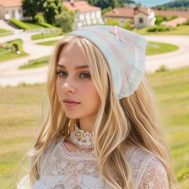 Colorblock Triangle Headband for Women White Blue 1 Pc