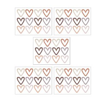 Heart Shape Wall Stickers for Bedroom Decoration Child's Room Baby Nursery Room 5Sheets 11.8x8.9inch