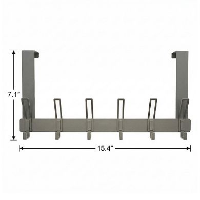 1 Pack Coat Rack Door Mount, Coat Hook, Hat Rack, Door Hooks for Hanging with 6 Hooks