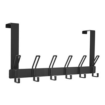 1 Pack Coat Rack Door Mount, Coat Hook, Hat Rack, Door Hooks for Hanging with 6 Hooks