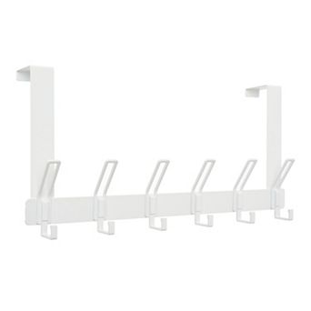 1 Pack Coat Rack Door Mount, Coat Hook, Hat Rack, Door Hooks for Hanging with 6 Hooks