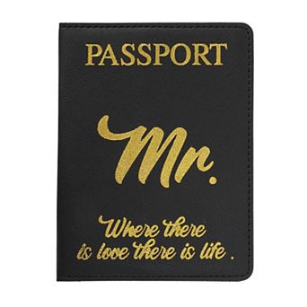 Letter Pattern Passport Holder 1 pc 5.59"x4.13"x0.28"