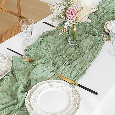 Cheesecloth Table Runner Boho Gauze, Rustic Decor