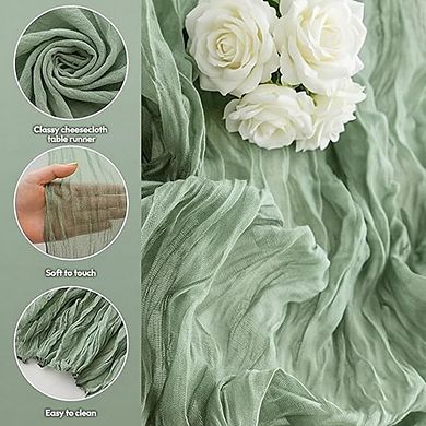 Cheesecloth Table Runner Boho Gauze, Rustic Decor