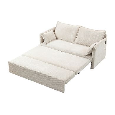 Whisen Pull Out Sofa Bed, Convertible Sleeper Sofa Couch with Side Storage and USB/C-TYPE Charging