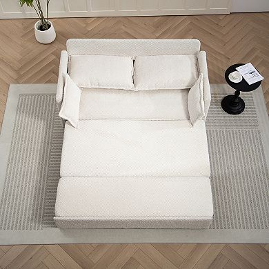 Whisen Pull Out Sofa Bed, Convertible Sleeper Sofa Couch with Side Storage and USB/C-TYPE Charging