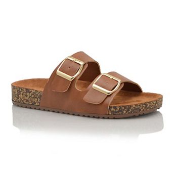 Buckle Two-Strap Cork Footbed Sandals