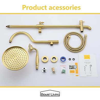 1-Spray Patterns with 2.5 GPM 8 in. Wall Mount Dual Shower Heads, Valve Not Included