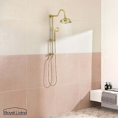 1-Spray Patterns with 2.5 GPM 8 in. Wall Mount Dual Shower Heads, Valve Not Included