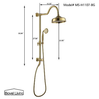 1-Spray Patterns with 2.5 GPM 8 in. Wall Mount Dual Shower Heads, Valve Not Included