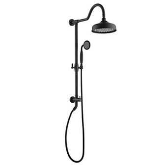 1-Spray Patterns with 2.5 GPM 8 in Wall Mount Dual Shower Heads, Valve Not Included