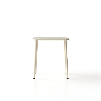 WOW PIONEER Waterproof Square Outdoor Metal Dining Table for Garden and Balcony Use