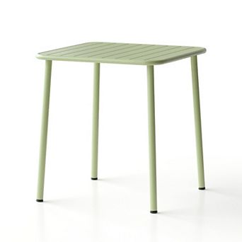 WOW PIONEER Waterproof Square Outdoor Metal Dining Table for Garden and Balcony Use