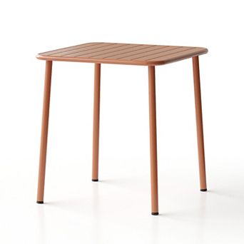 WOW PIONEER Waterproof Square Outdoor Metal Dining Table for Garden and Balcony Use