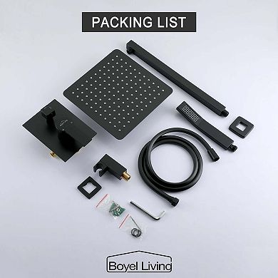 1-Spray Patterns with 2.5 GPM 10 in. Wall Mount Dual Shower Heads with Pressure Balance Valve