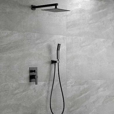 1-Spray Patterns with 2.5 GPM 10 in. Wall Mount Dual Shower Heads with Pressure Balance Valve