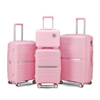 WOW PIONEER 4 pc Lightweight Expandable Hardshell Luggage Set with Spinner Wheels