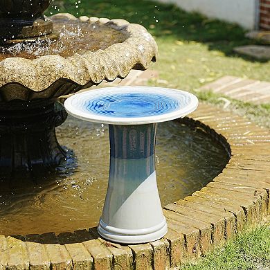 KWPZQEB Elegant Ceramic Bird Bath for Outside, Ombre