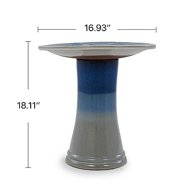 KWPZQEB Elegant Ceramic Bird Bath for Outside, Ombre