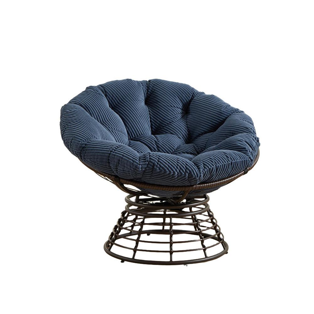 360° Papasan Chair with Thick Cushion - Grey