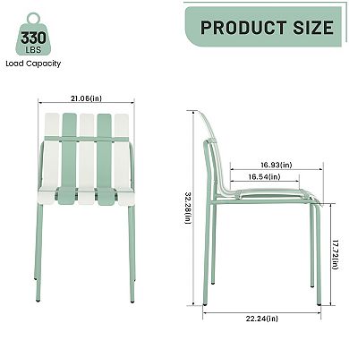 WOW PIONEER Modern Striped Color Block Dining Chairs, 4-Pack Indoor/Outdoor Set