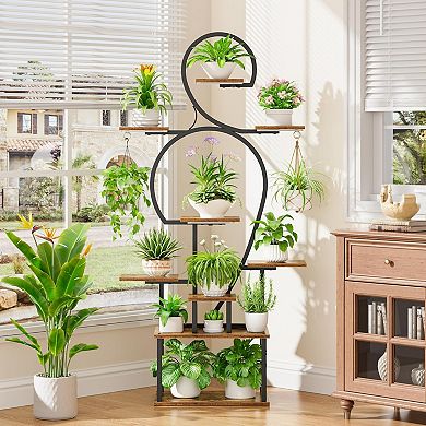 9-Tier Plant Stand with Grow Light, 63" Plant Shelf for Multiple Plants