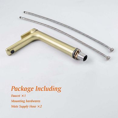 1.2 GPM Single Handle Single Hole Bathroom Faucet with Water Supply Hose and Built-in Aerator