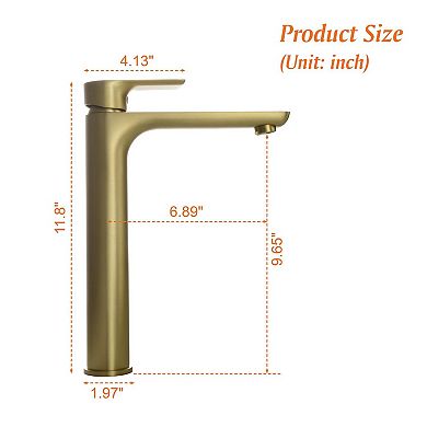 1.2 GPM Single Handle Single Hole Bathroom Faucet with Water Supply Hose and Built-in Aerator