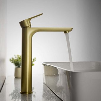 1.2 GPM Single Handle Single Hole Bathroom Faucet with Water Supply Hose and Built-in Aerator