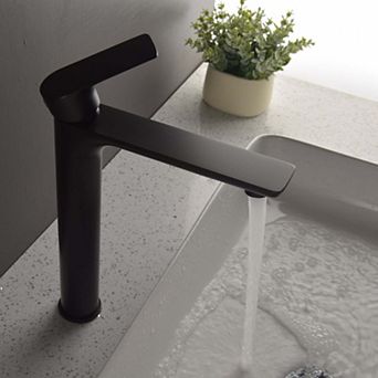1.2 GPM Single Handle Single Hole Bathroom Faucet with Water Supply Hose and Built-in Aerator