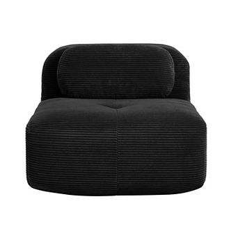 Corduroy Single Sofa with Pillows, Upholstered Lazy Floor Sofa