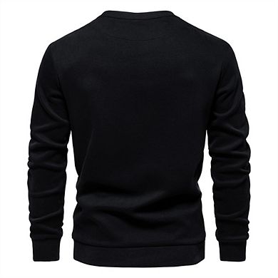 Men’s Color-Block Crewneck Sweatshirt Long Sleeve Casual Pullover