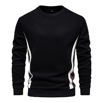 Men’s Color-Block Crewneck Sweatshirt Long Sleeve Casual Pullover